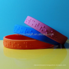 Custom Embossed Braille Silicone Bracelets